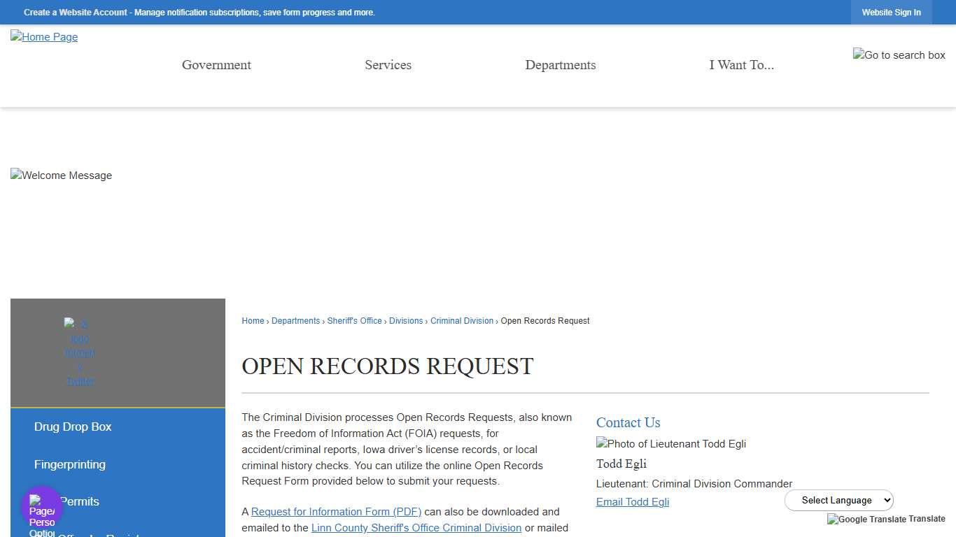 Open Records Request Linn County, IA - Official Website